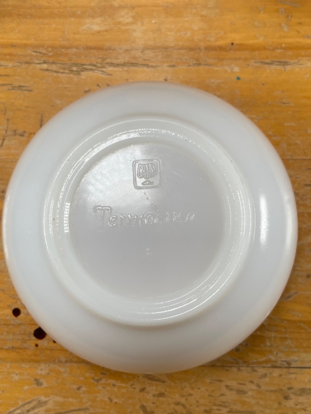 Vintage MCM Termocrisa Red Tulip Gingham 5 Inch Milk Glass Bowls | Set of 3 70s - Picture 8 of 10